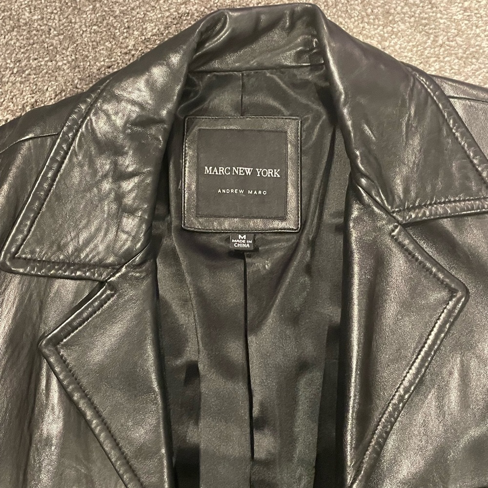 Women’s Marc New York Andrew Marc Long Leather Jacket